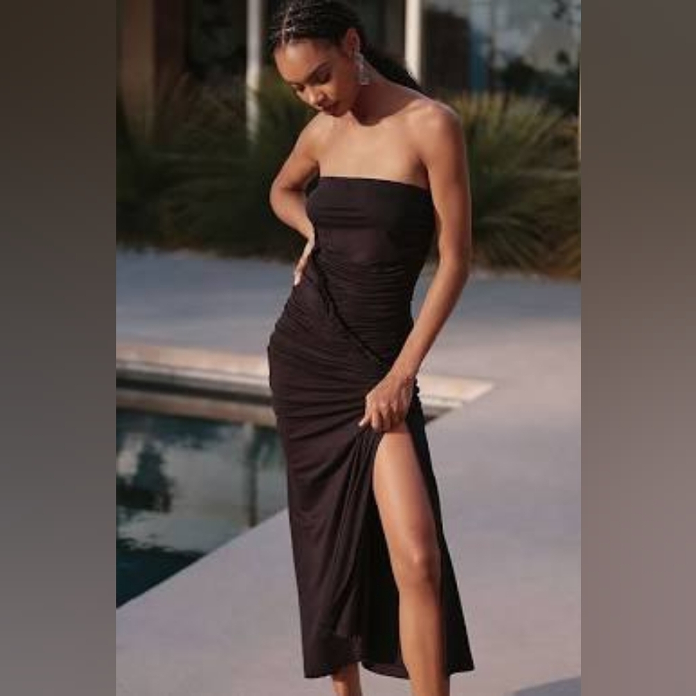 The Gabbie Strapless Ruched Tube Dress